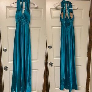 Teal Halter Dress